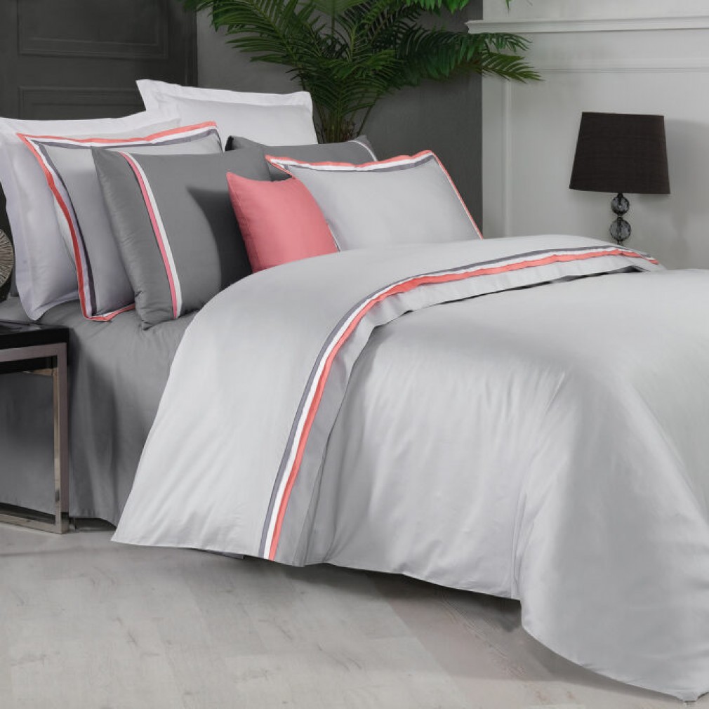 Комплект постільної білизни Sarev Minsk grey pembe 500 TC 