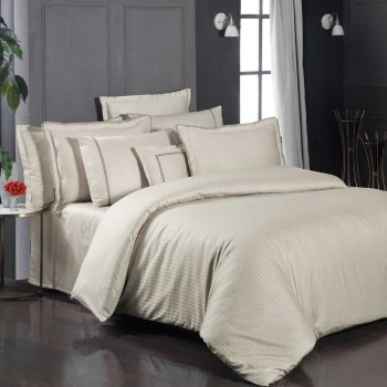 Комплект постельного белья Sarev Jacquard Bej Stripe 300 TC 