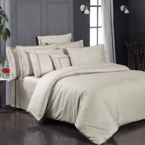 Комплект постільної білизни Sarev Jacquard Bej Stripe 300 TC 